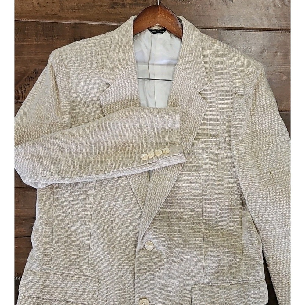Vintage Oakton Ltd Mens 100% SILK 42L Blazer Sports jacket BEAUTIFUL Texture!!
